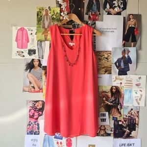 Orange Chiffon Mini Dress